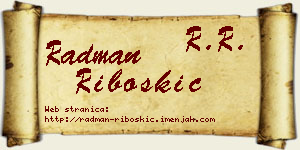 Radman Riboškić vizit kartica